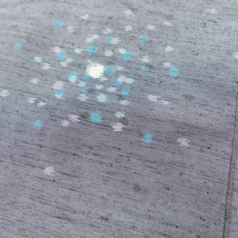 紬 良品 しつけ糸付き 正絹 幾何学柄・抽象柄 袷仕立て 身丈166cm 裄丈65cm 紫・藤色_画像7