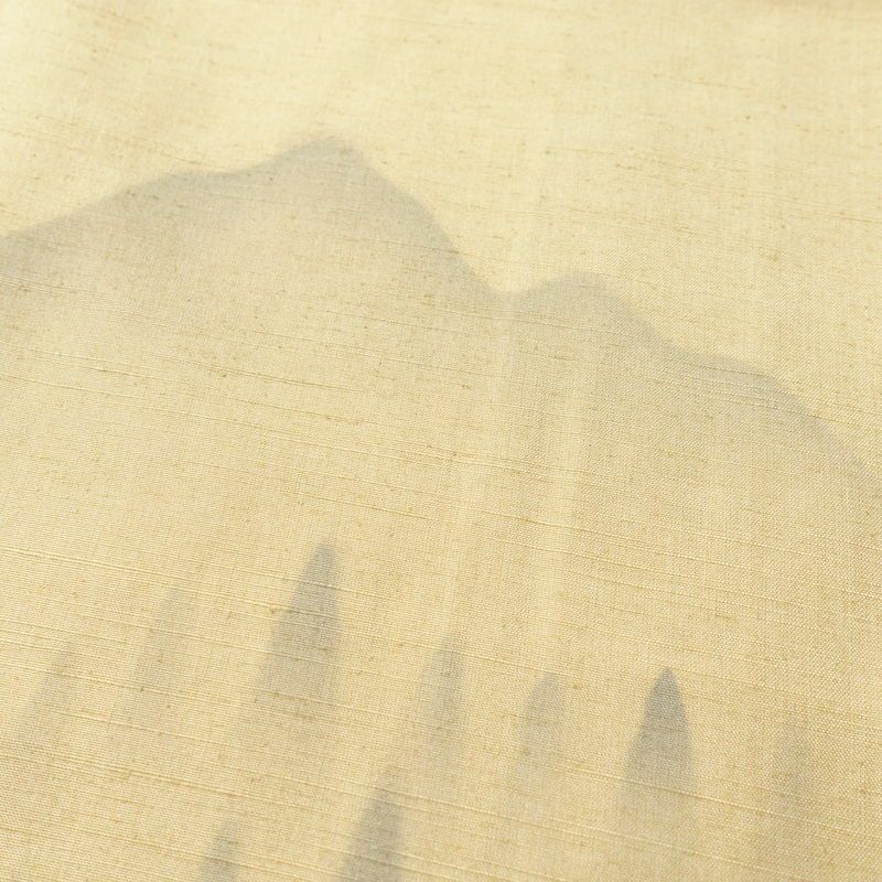 訪問着 良品 落款入り 内山晴祥 紬地 正絹 風景柄 袷仕立て 身丈161cm 裄丈64.5cm 一部しつけ糸付き ベージュ_画像8