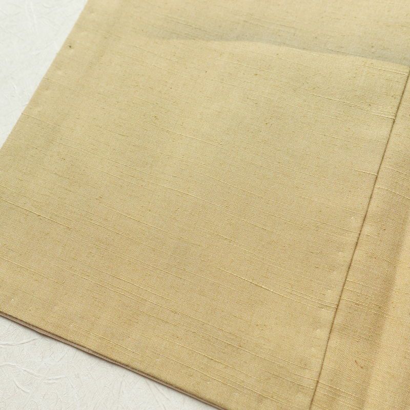 訪問着 良品 落款入り 内山晴祥 紬地 正絹 風景柄 袷仕立て 身丈161cm 裄丈64.5cm 一部しつけ糸付き ベージュ_画像11