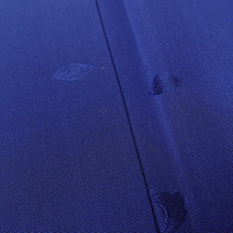 小紋 柄生かし染め 飛び柄 正絹 花柄 袷仕立て 身丈157cm 裄丈66cm 青・紺_画像8