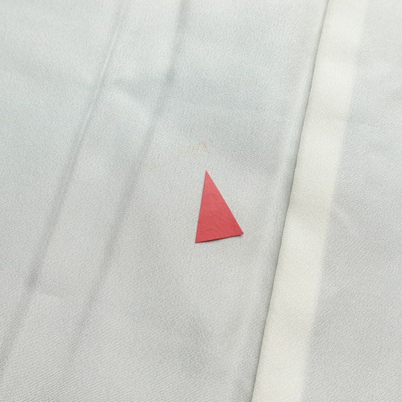 小紋 縮緬 正絹 木の葉・植物柄 袷仕立て 身丈162cm 裄丈67.5cm 一部しつけ糸付き 着物 グレー_画像21