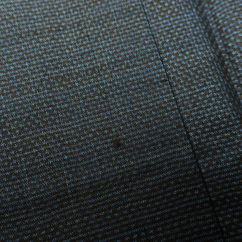 紬 しつけ糸付き 正絹 木の葉・植物柄 袷仕立て 身丈159.5cm 裄丈67cm つむぎ 青・紺_画像9