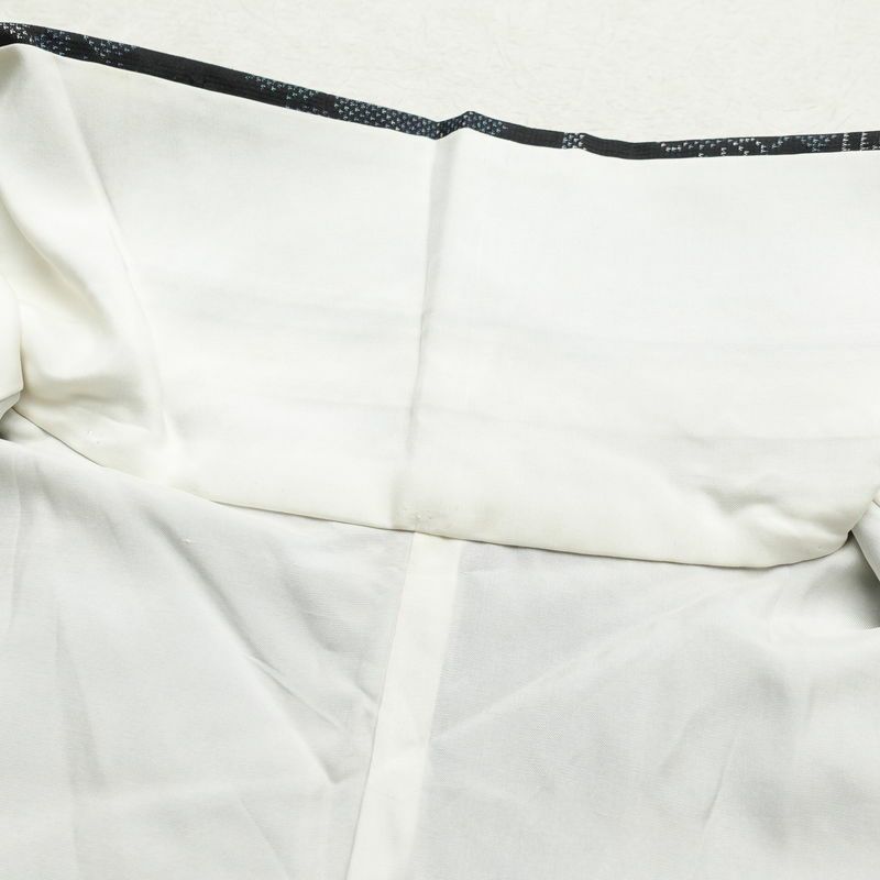 紬 正絹 木の葉・植物柄 袷仕立て 身丈165cm 裄丈67.5cm つむぎ 黒_画像16