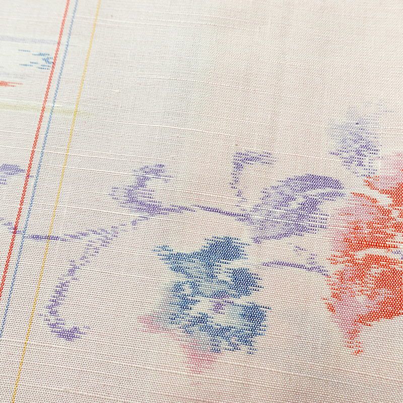 紬 しつけ糸付き 正絹 花柄 袷仕立て 身丈155.5cm 裄丈64cm ピンク_画像6