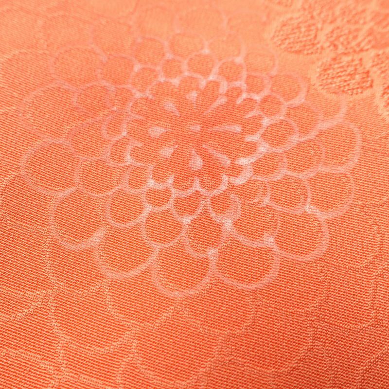 小紋 正絹 花柄 袷仕立て 身丈157cm 裄丈67cm 菊 橙_画像7