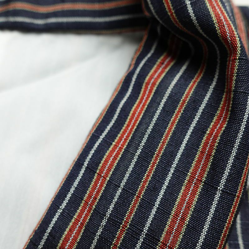 紬 正絹 縞柄・線柄 袷仕立て 身丈156cm 裄丈63.5cm つむぎ 青・紺_画像13