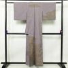 訪問着 一つ紋付き 紬地 正絹 幾何学柄・抽象柄 袷仕立て 身丈156cm 裄丈63.5cm 箔 紫・藤色_画像2