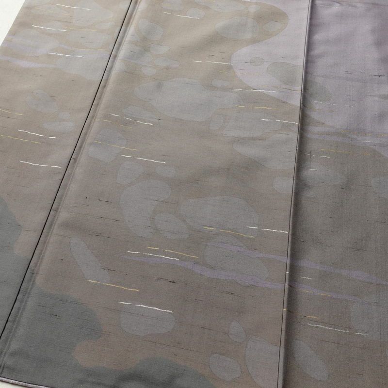 訪問着 一つ紋付き 紬地 正絹 幾何学柄・抽象柄 袷仕立て 身丈156cm 裄丈63.5cm 箔 紫・藤色_画像4