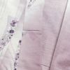 単衣 紬 正絹 古典柄 単衣仕立て 身丈157.5cm 裄丈63cm 一部しつけ糸付き 紫・藤色_画像15