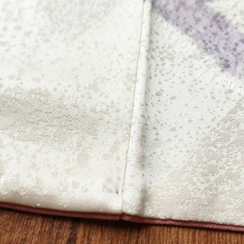 付け下げ 絞り 正絹 花柄 袷仕立て 身丈157.5cm 裄丈63.5cm 箔 金彩 白_画像10