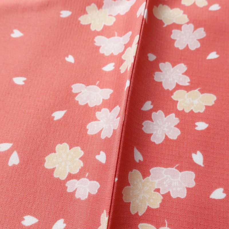 小紋 良品 RK リョウコキクチ しつけ糸付き ポリエステル 花柄 袷仕立て 身丈168cm 裄丈69cm ピンク_画像9