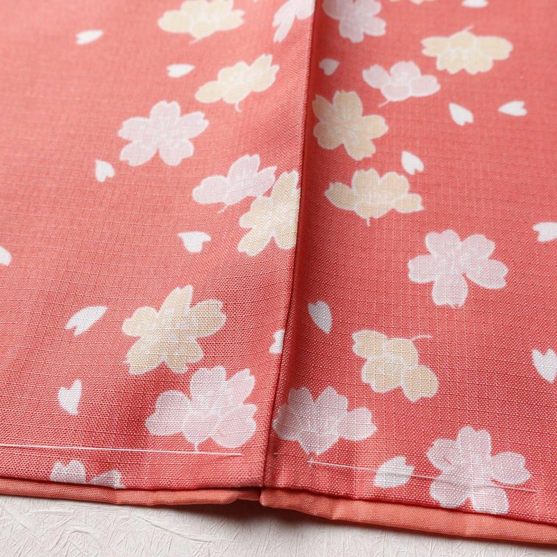 小紋 良品 RK リョウコキクチ しつけ糸付き ポリエステル 花柄 袷仕立て 身丈168cm 裄丈69cm ピンク_画像10