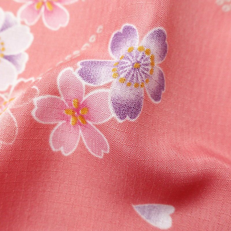 単衣 小紋 良品 RK リョウコキクチ ポリエステル 花柄 単衣仕立て 身丈169.5cm 裄丈67.5cm 一部しつけ糸付き ピンク_画像21