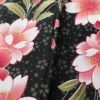 小紋 美品 RK リョウコキクチ しつけ糸付き ポリエステル 花柄 袷仕立て 身丈168.5cm 裄丈69cm 黒_画像10