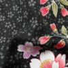小紋 美品 RK リョウコキクチ しつけ糸付き ポリエステル 花柄 袷仕立て 身丈168.5cm 裄丈69cm 黒_画像21