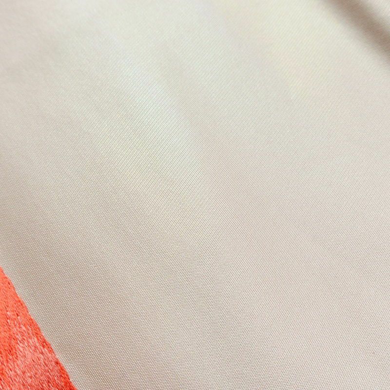 名古屋帯 太鼓柄 正絹 花柄 名古屋仕立て 刺繍 クリーム_画像12