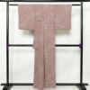 小紋 良品 ポリエステル 木の葉・植物柄 袷仕立て 身丈156cm 裄丈64.5cm 小豆・エンジ_画像2