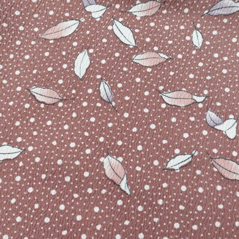 小紋 良品 ポリエステル 木の葉・植物柄 袷仕立て 身丈156cm 裄丈64.5cm 小豆・エンジ_画像6