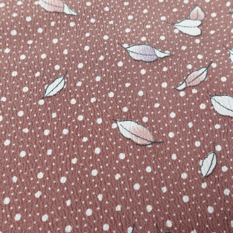 小紋 良品 ポリエステル 木の葉・植物柄 袷仕立て 身丈156cm 裄丈64.5cm 小豆・エンジ_画像7