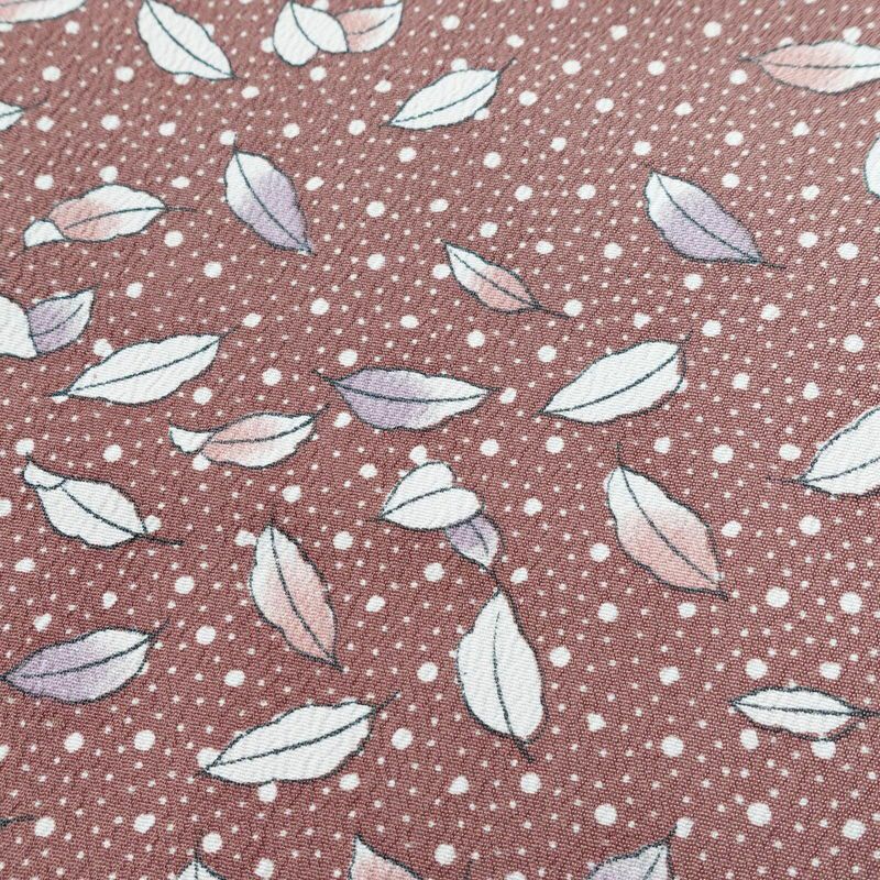 小紋 良品 ポリエステル 木の葉・植物柄 袷仕立て 身丈156cm 裄丈64.5cm 小豆・エンジ_画像8