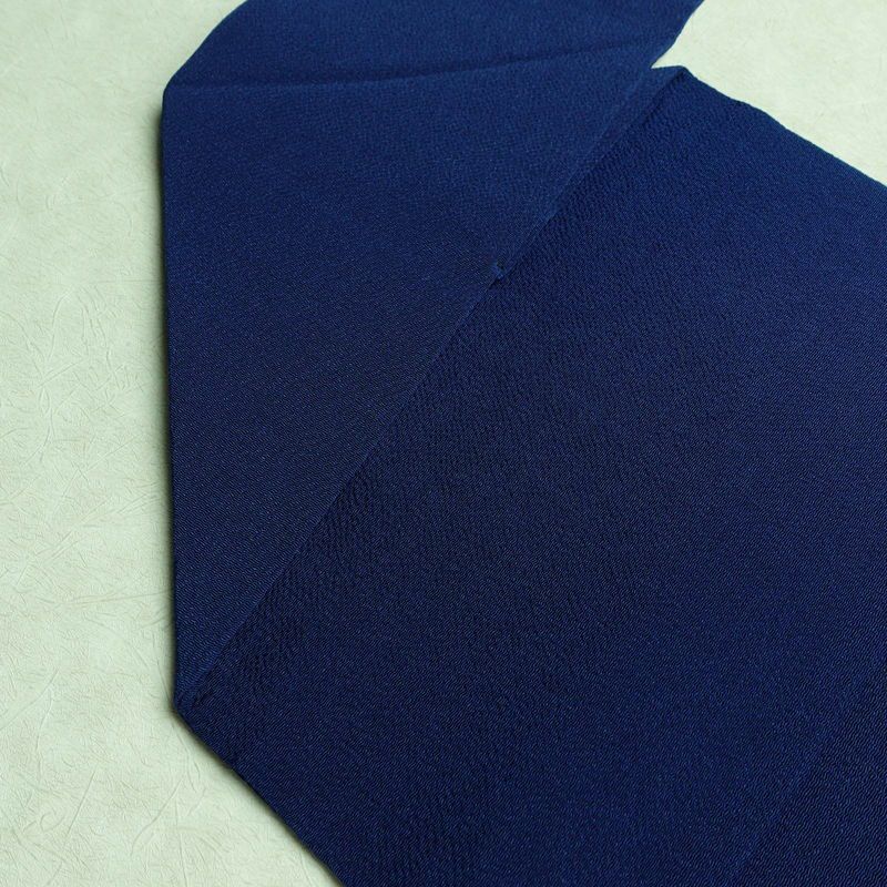 名古屋帯 太鼓柄 縮緬 正絹 花柄 名古屋仕立て 雪輪 青・紺_画像19