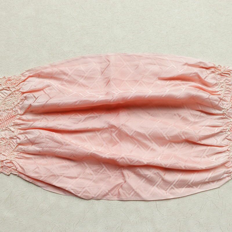 帯揚げ 良品 絞り 正絹 木の葉・植物柄 ピンク_画像8