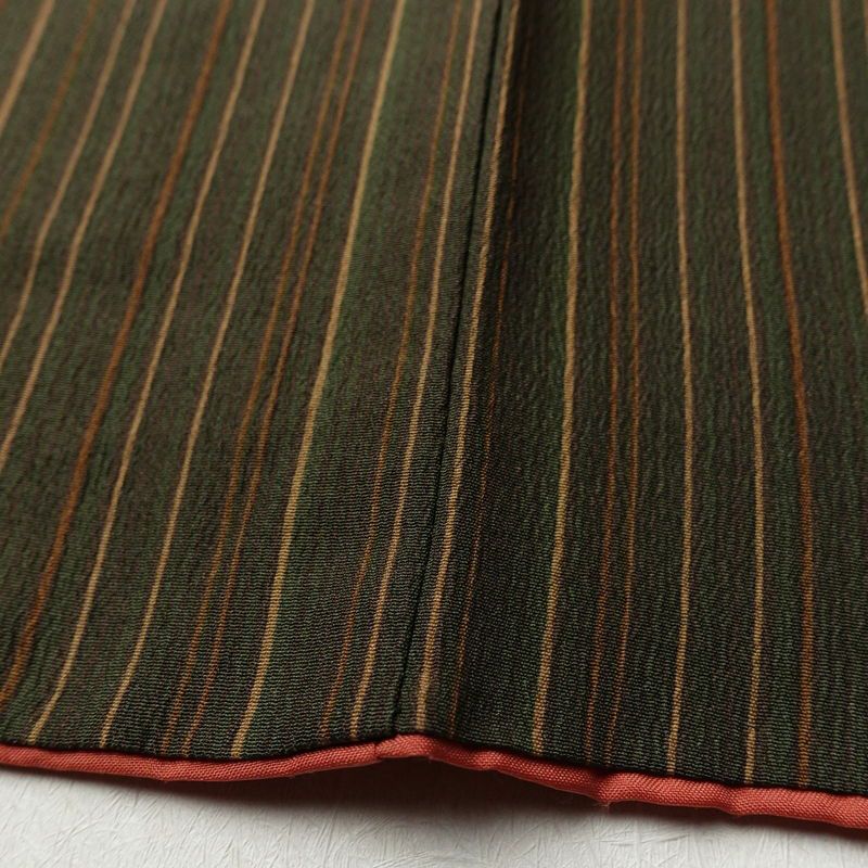 小紋 ポリエステル 縞柄・線柄 袷仕立て 身丈163.5cm 裄丈67cm 多色使い_画像10