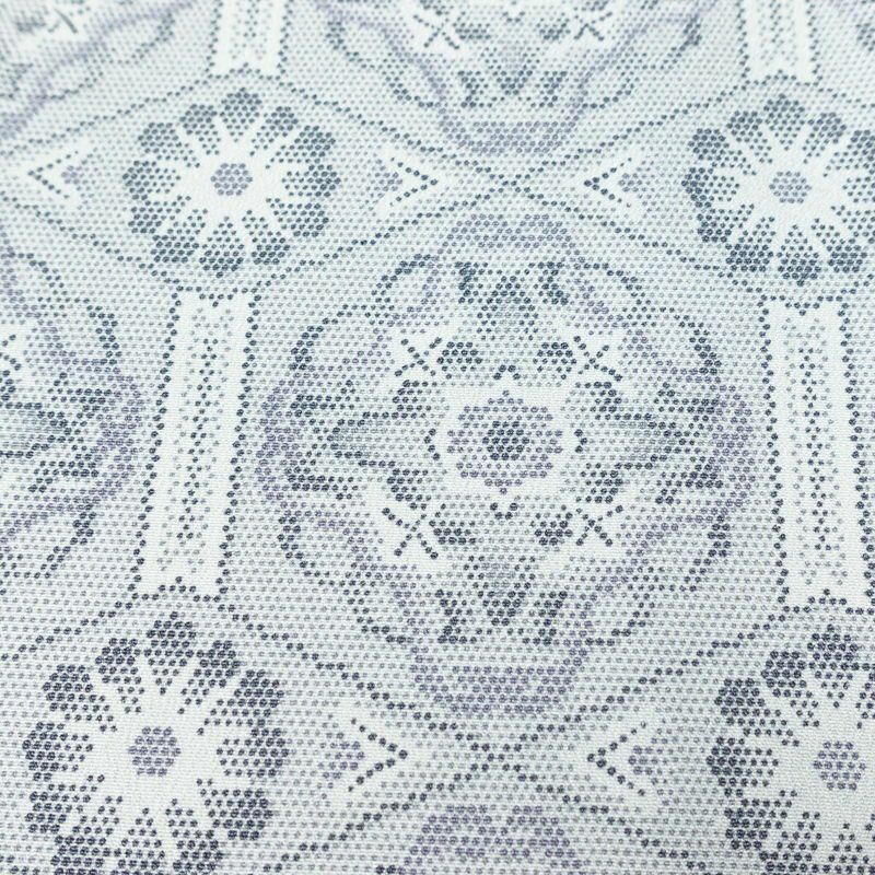 小紋 ポリエステル 幾何学柄・抽象柄 袷仕立て 身丈167.5cm 裄丈65cm 青・紺_画像6