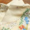 小紋 美品 しつけ糸付き ポリエステル 花柄 袷仕立て 身丈162cm 裄丈68.5cm ぼかし ベージュ_画像17