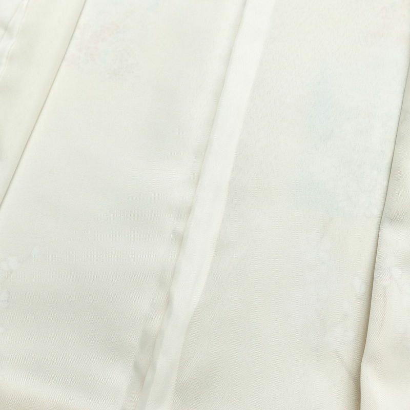 小紋 美品 しつけ糸付き ポリエステル 花柄 袷仕立て 身丈162cm 裄丈68.5cm ぼかし ベージュ_画像19