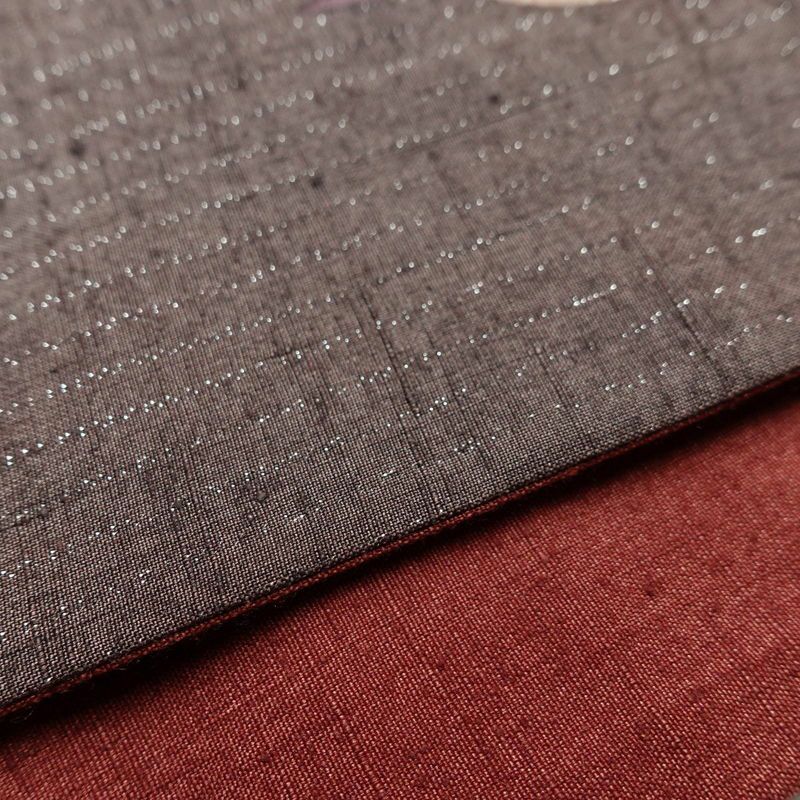 袋帯 太鼓柄 良品 一般用 正絹 花柄 小豆・エンジ_画像13