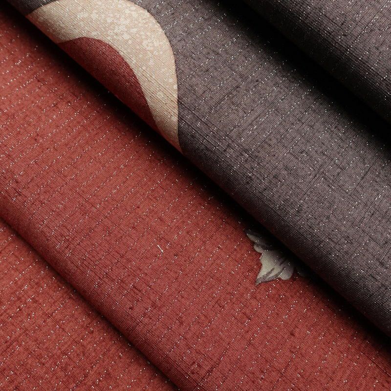 袋帯 太鼓柄 良品 一般用 正絹 花柄 小豆・エンジ_画像21