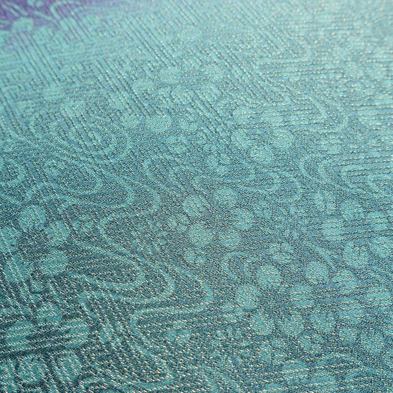 袋帯 全通柄 良品 フォーマル用 正絹 花 流水 紗綾形 古典柄 緑・うぐいす色_画像4