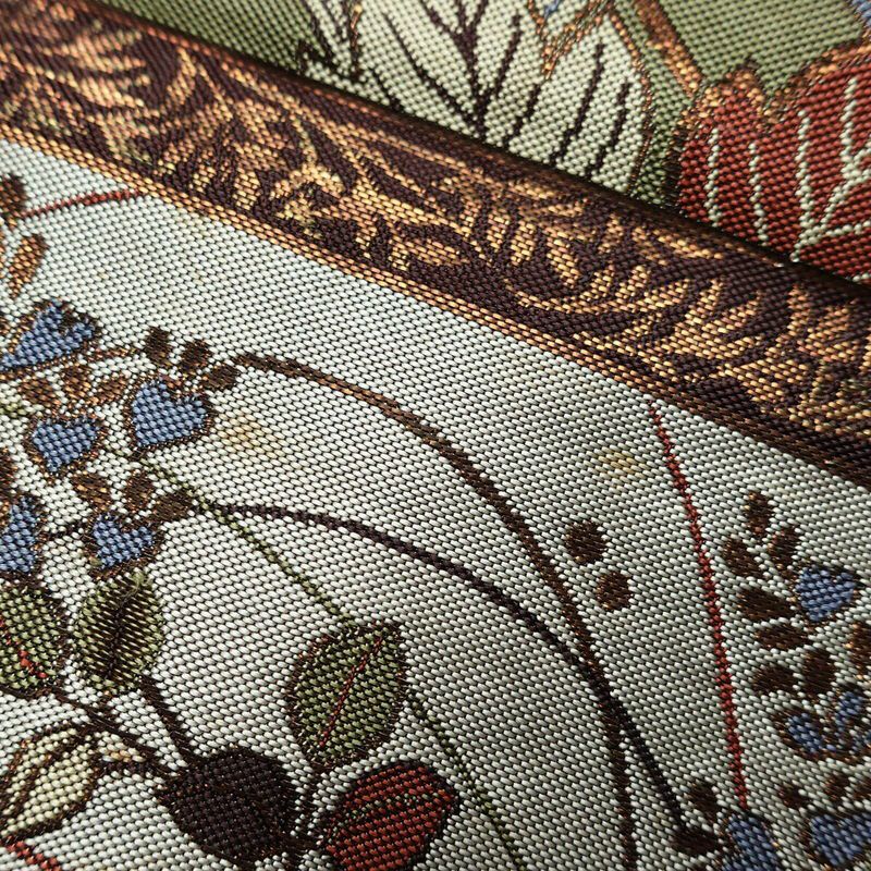 袋帯 六通柄 一般用 正絹 木の葉・植物柄 茶_画像12