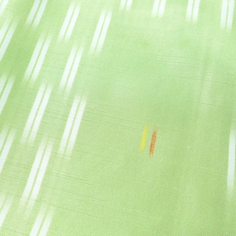 小紋 ポリエステル 古典柄 袷仕立て 身丈164.5cm 裄丈68cm 緑・うぐいす色_画像6