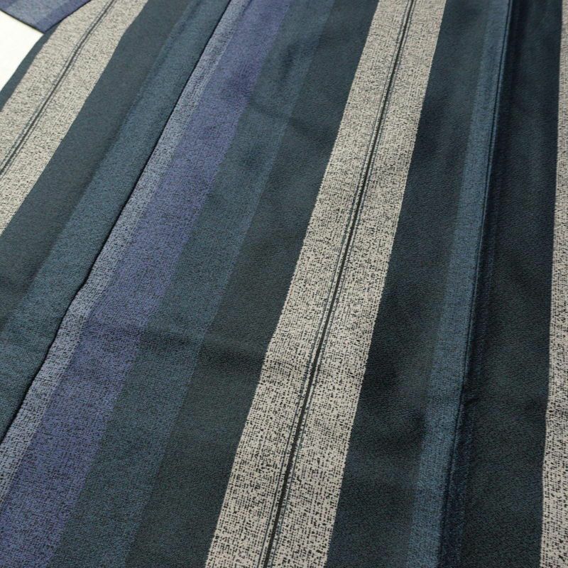 小紋 ポリエステル 縞柄・線柄 袷仕立て 身丈168cm 裄丈68cm 青・紺_画像5