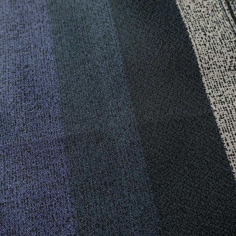 小紋 ポリエステル 縞柄・線柄 袷仕立て 身丈168cm 裄丈68cm 青・紺_画像7