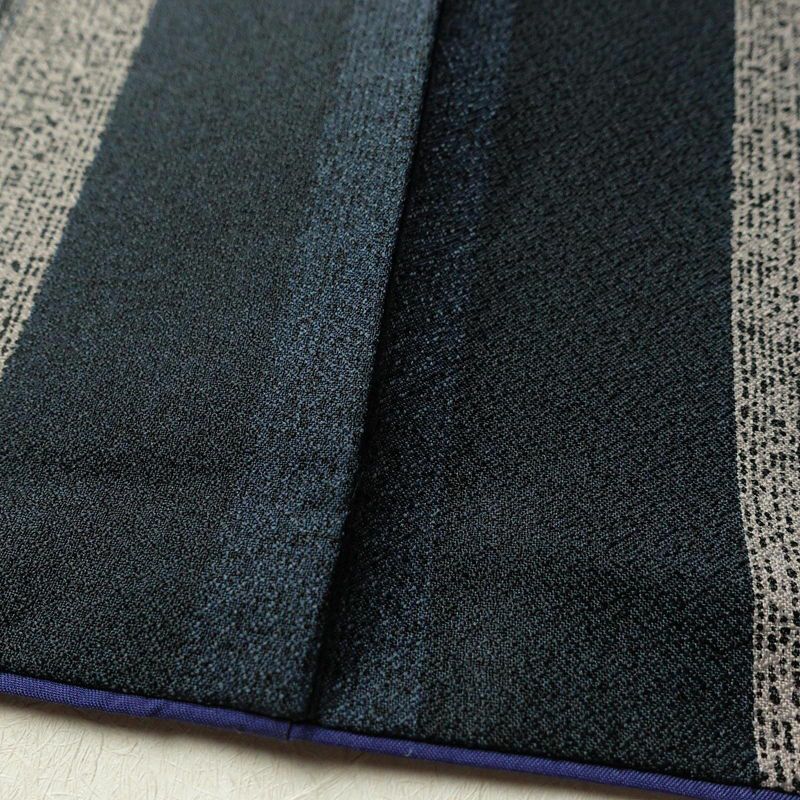 小紋 ポリエステル 縞柄・線柄 袷仕立て 身丈168cm 裄丈68cm 青・紺_画像10