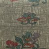 袋帯 ふくれ織 六通柄 一般用 正絹 木の葉・植物柄 鳥 緑・うぐいす色_画像2