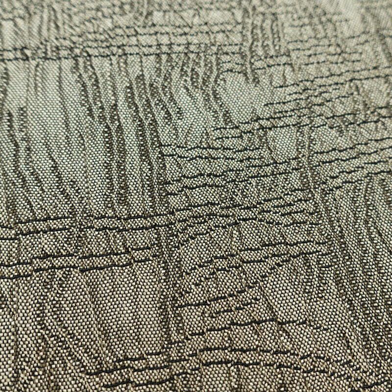 袋帯 ふくれ織 六通柄 一般用 正絹 木の葉・植物柄 鳥 緑・うぐいす色_画像5