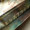 袋帯 洛中洛外図 本金箔プラチナ箔 全通柄 良品 フォーマル用 正絹 風景柄 箔 緑・うぐいす色_画像19