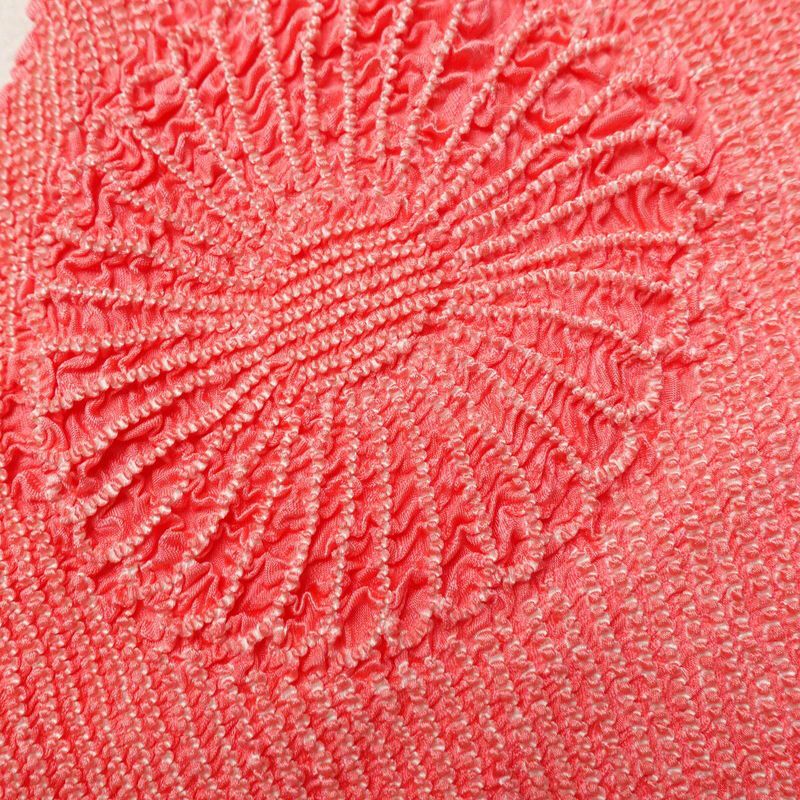 帯揚げ 絞り 正絹 花柄 ピンク_画像6