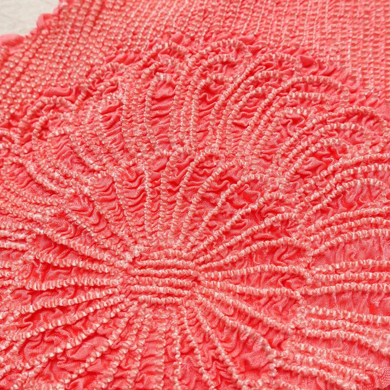 帯揚げ 絞り 正絹 花柄 ピンク_画像7