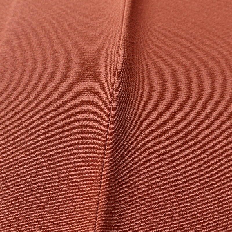 色無地 縮緬 一つ紋付き 正絹 無地 袷仕立て 身丈162cm 裄丈65.5cm 共八掛 赤・朱_画像9