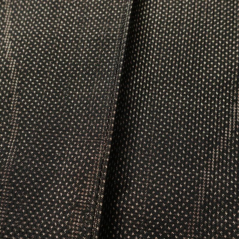 紬 正絹 古典柄 袷仕立て 身丈164.5cm 裄丈69.5cm 茶_画像9