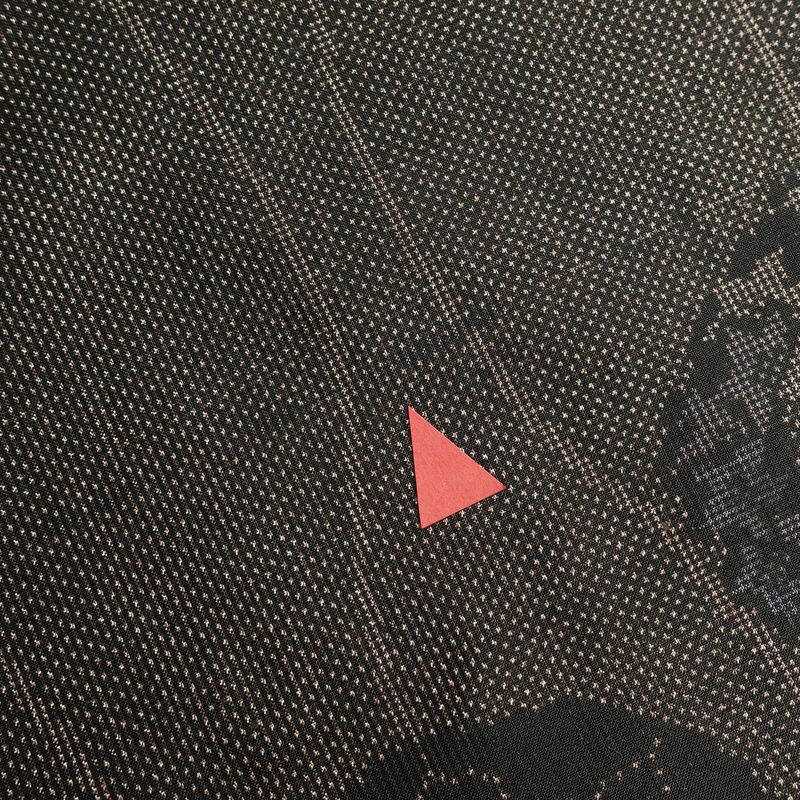 紬 正絹 古典柄 袷仕立て 身丈164.5cm 裄丈69.5cm 茶_画像12