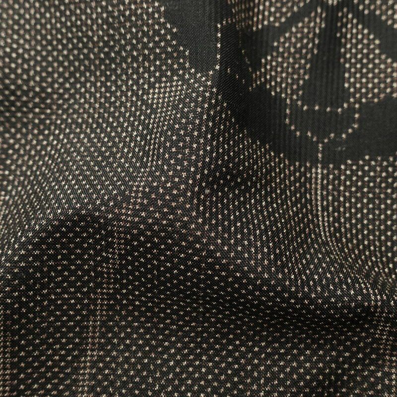 紬 正絹 古典柄 袷仕立て 身丈164.5cm 裄丈69.5cm 茶_画像21