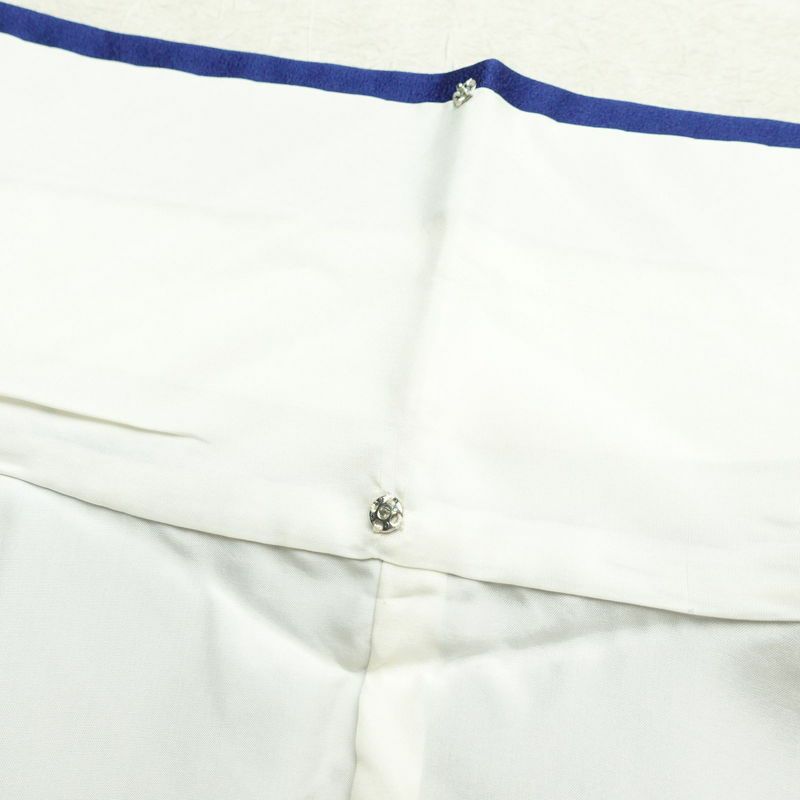 付け下げ 正絹 人物・動物柄 袷仕立て 身丈160cm 裄丈64.5cm 金彩 孔雀 青・紺_画像19