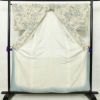 小紋 縮緬 総柄 正絹 花柄 袷仕立て 身丈157cm 裄丈65.5cm クリーム_画像3