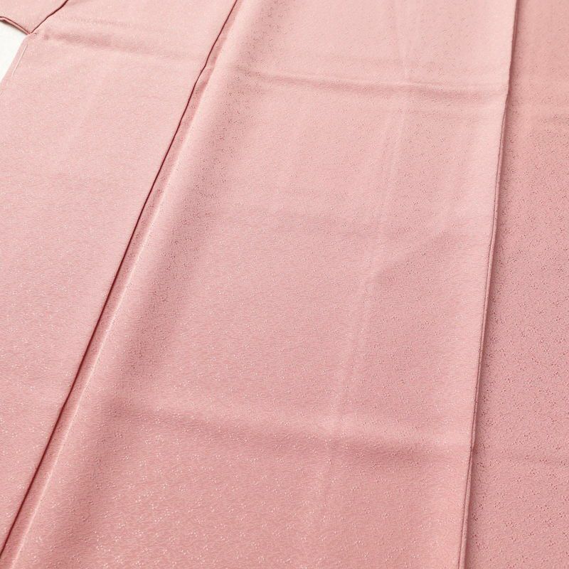 色無地 美品 草木染 落款入り しつけ糸付き 一つ紋付き 正絹 無地 袷仕立て 身丈162.5cm 裄丈67cm ピンク_画像5